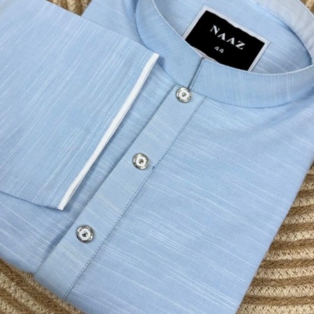 Naaz Premium Remi Cotton Panjabi – Sky Blue